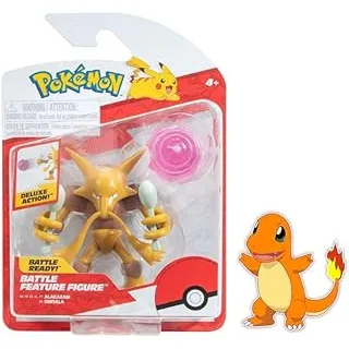 Pokemon Battle Feature Figure 4 inch Ready Plus Bonus Sticker (Alakazam)