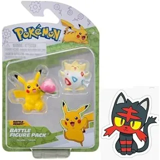 Pokemon Battle Figure Action Ready 2 Pack with Bonus Sticker (Spring Easter Pikachu and Togepi)